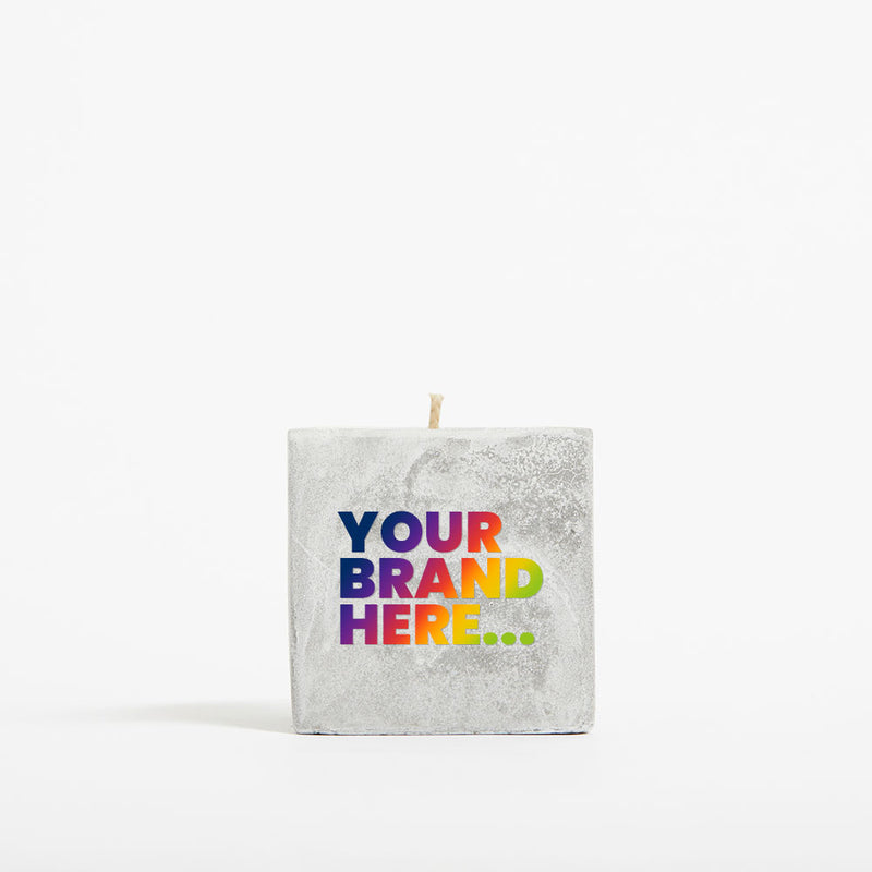 Small Concrete Vegan Candle - Printed